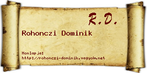 Rohonczi Dominik névjegykártya
