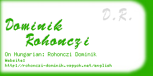 dominik rohonczi business card